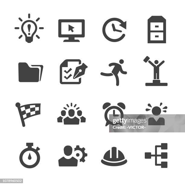 productivity icons set - acme series - card file stock illustrations