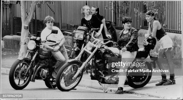 Spokes person Nora Savona , Harley Davidson) with Debbie Thompson Angie Dowling Isabell Korsas and Carole Skaf .Dykes On Bikes, with take part in a...