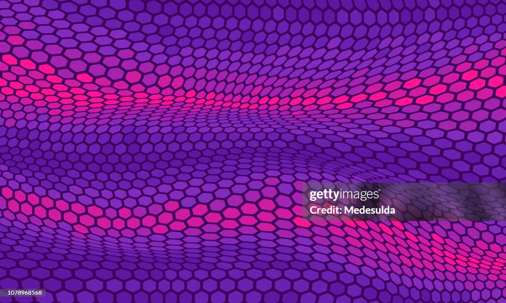 Hexagon Pattern Abstract Pink Purple