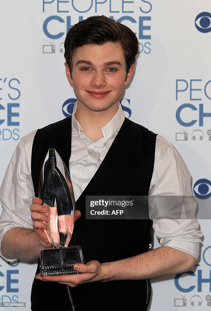 Chris Colfer poses at the People's Choic