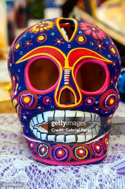 a day of the dead fiesta - sugar skull stockfoto's en -beelden