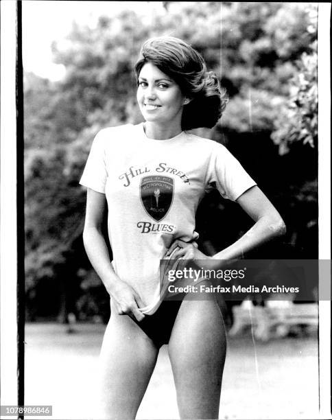 Lovely Karen Pini wearing the "Sun" T Shirt. November 15, 1983. .