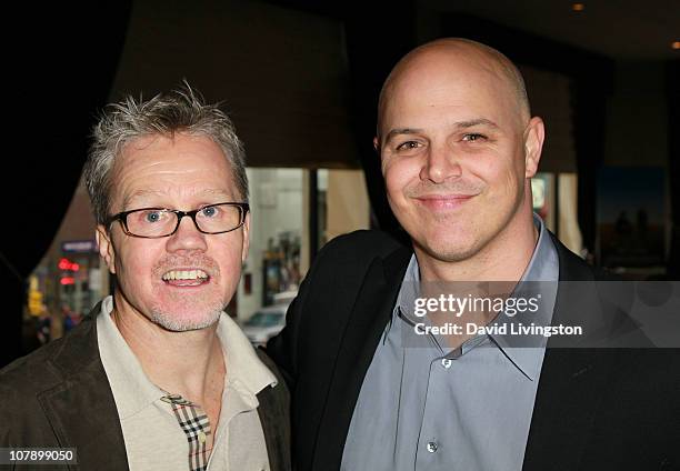 Boxing trainer Freddie Roach and executive producer Joey Rappa attend a reception at the The Hollywood Roosevelt Hotel following Robert Duvall's hand...