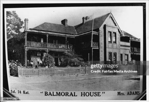 Old Katoomba Guesthouses Story" -- Balmoral House back in 1936. January 17, 1990. .