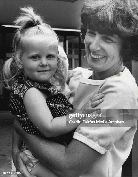 Victoria Mills, 2Â½, of Frenchs Forest, with her mother, Rhonda, outside Royal North Shore Hospital after being bitten by a trapdoor spider today....