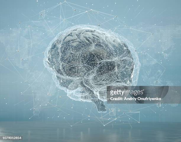 artificial intelligence - brain computer stock-fotos und bilder