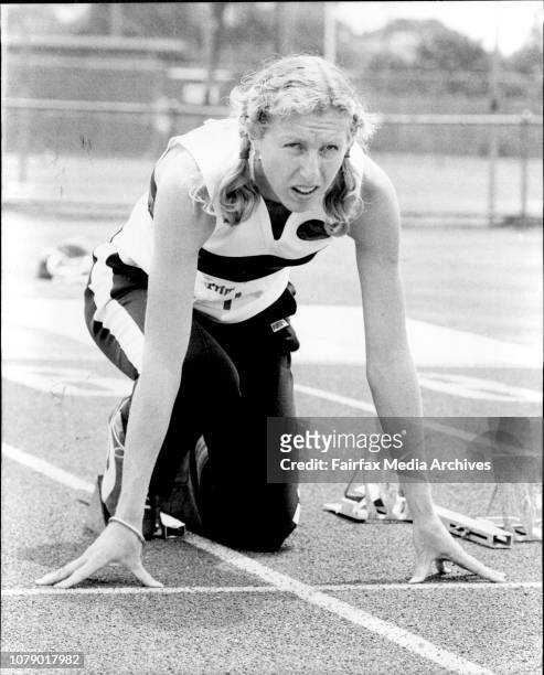 Athletics - womens.Venue athletic field. Linda Garden. March 05, 1982. .