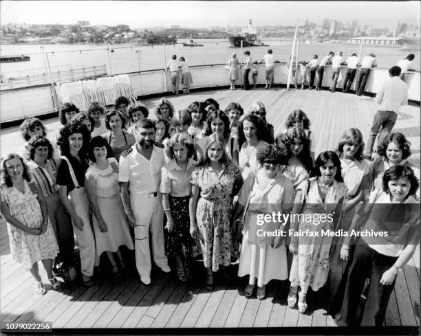 Thirty Seven girls who each raised at least $2,500 in this years Miss Australia Quest started their prize winning cruise today on the "Fairstar".Pics...