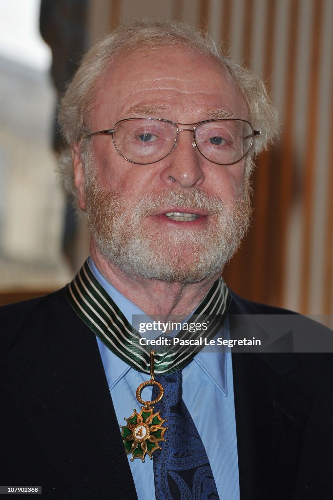 Actor Michael Caine Awarded "Commandeur Des Arts Et Des Lettres" At Ministere De La Culture