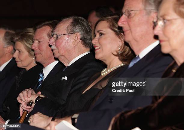Grand Duchess Marie-Astrid of Austria, Grand Duke Henri, Grand Duke Jean, Grand Duchess Maria Teresa of Luxembourg, King Albert and Queen Paola of...
