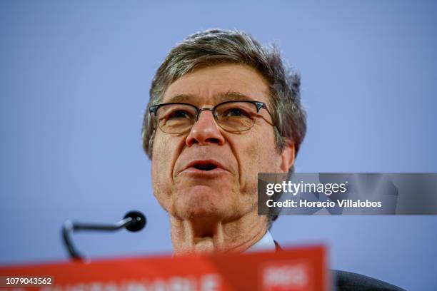 Economist Jeffrey Sachs speaks at the Party of European Socialists -PES- Congress 2018 on December 08, 2018 in Lisbon, Portugal. The XI PES Congress...