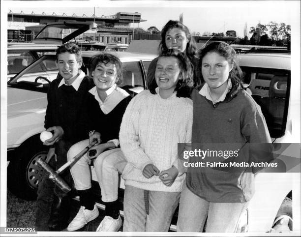 Polo at Warwick Farm - Nick Wayland (Going to kings Emily and Sally Ashton. July 06, 1986. .