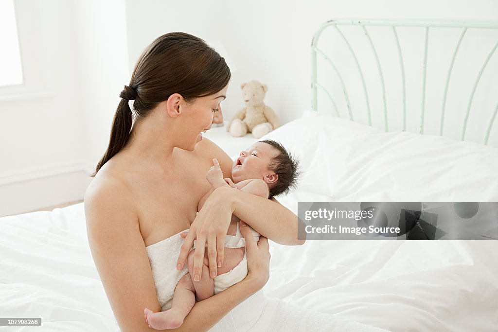 Mother with newborn baby