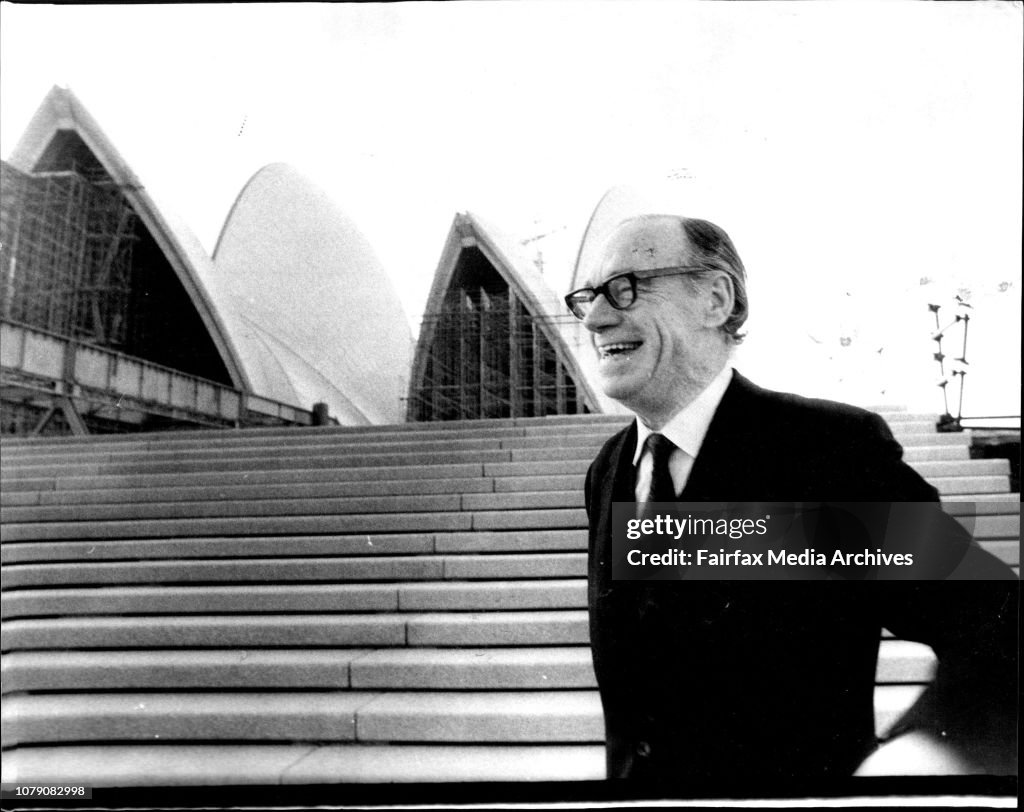 Mr. Stuart Bacon the General Manager of the Sydney Opera House who will retire soon after its long-awaited opening in 1973. The $14,500 a year job will be advertised widely overseas as well as locally.