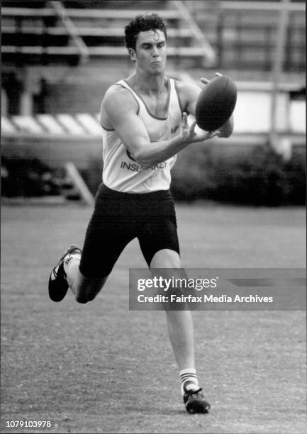 Australian Rules team the Sydney Swans have their first training session for the season; at Wentworth Park. February 6, 1992. .