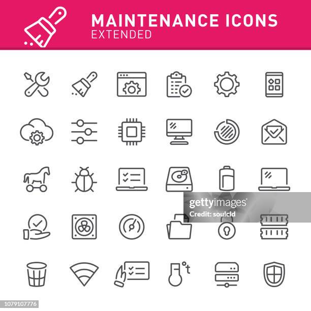system maintenance icons - computer mainframe icon stock illustrations