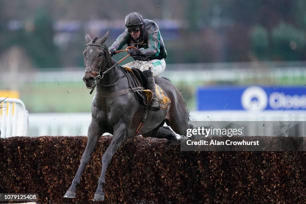 Nico de Boinville riding Altior clear the last to win The Betfair Tingle Creek Chase at Sandown Park Racecourse on December 08, 2018 in Esher,...