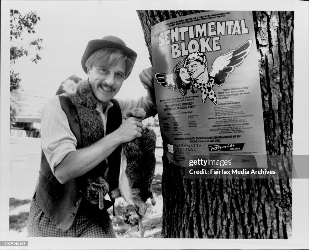 Actor Grant Dodwell who playes Ginger Mick in the Sentimental Bloke has dyed his hair Ted for the part. Pictured outside the new Parramatta Cultural Centre on the banks of the Parramatta river.