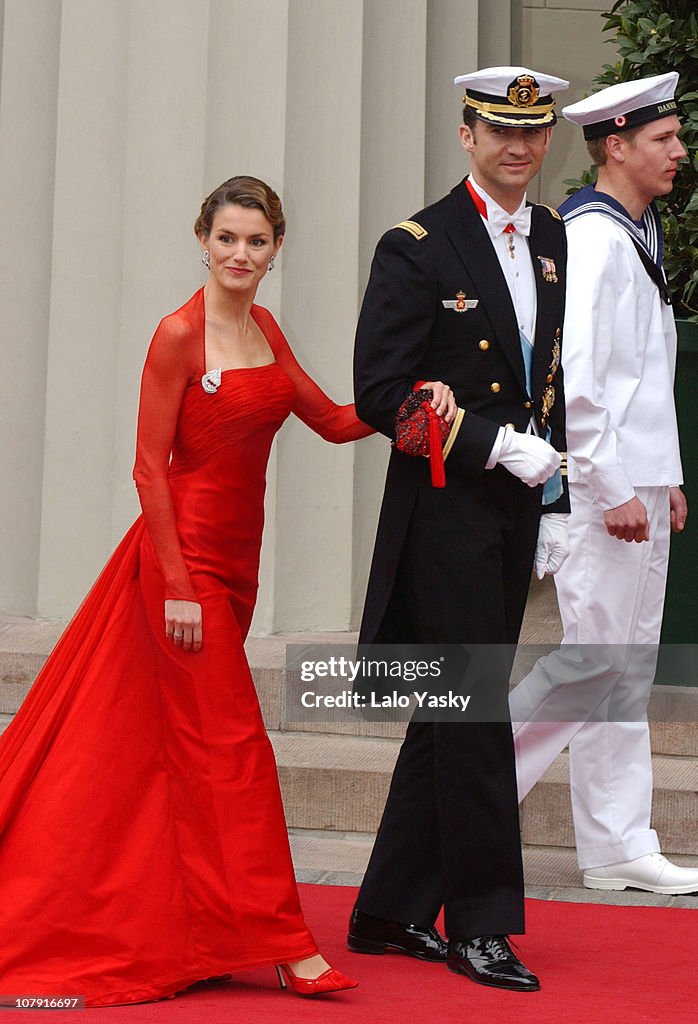 Crown Prince Frederik of Denmark and Australian Born Lawyer Mary Donaldson are Wed at the Vor Frue Kirke Cathedral in Central Copenhagen
