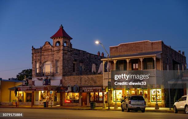 fredericksburg, texas, downtown - fredericksburg tx stock pictures, royalty-free photos & images