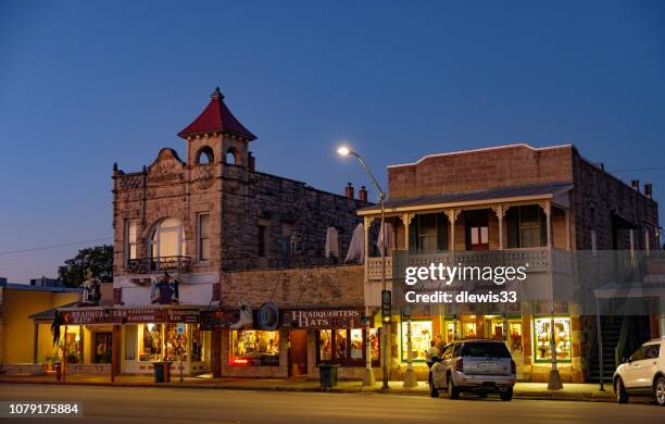 fredericksburg, texas, downtown - fredericksburg stock pictures, royalty-free photos & images