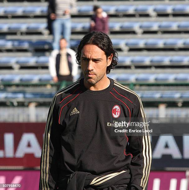 Alessandro Nesta of Milan warms up prior to the Serie A match between Cagliari and Milan at Stadio Sant'Elia on January 6, 2011 in Cagliari, Italy.