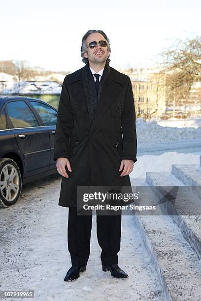 Ari Behn attends the funeral of his grandmother Anne-Marie Solberg at Immanuels Kirke on January 7, 2011 in Halden, Norway.
