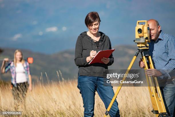 Measurement With Rural Land Surveyor Female Photos and Premium High Res Pictures - Getty Images