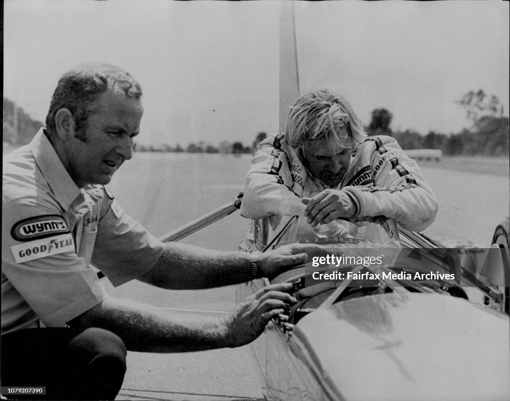 Vic Wilson finishes his quarter mile dash in the jet car Courage of Australia and lookes exhausted after alighting, after reaching a speed over 200 MPH.