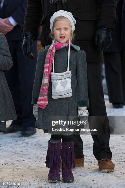 Leah Isadora Behn attends the funeral of Anne-Marie Solberg, grandmother of Ari Behn at Immanuels Kirke on January 7, 2011 in Halden, Norway.