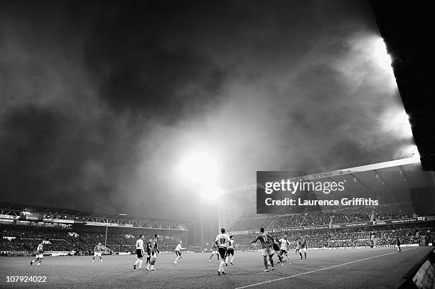 The mist Rolls in off the River Trent during the npower Championship match between Nottingham Forest and Derby County at the City Ground on December...