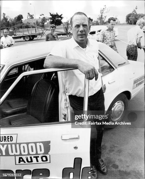 Stunt Drivers at Roselands :Pete Grace drives his car through the roadways at Roselands - on two wheels. Rick Harker stands on top of the car.Pete...