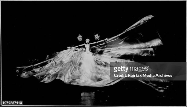 The Philippe Genty Company" Anges Neel and Emmanuel Plassard performing with 'Butterfly Chrysalide' at the Seymour Theatre. January 2, 1989. .
