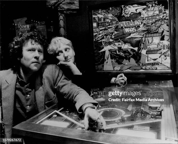 Leading members of the cast Paul Bertram and Kerry Walker with some of the machines.Members of the cast of a new play entitled "Pinball" to begin at...