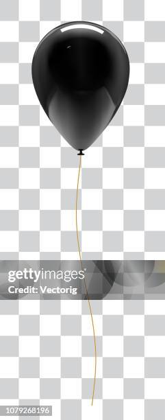balloon isolated on white background with reflection - helium balloon string stock illustrations
