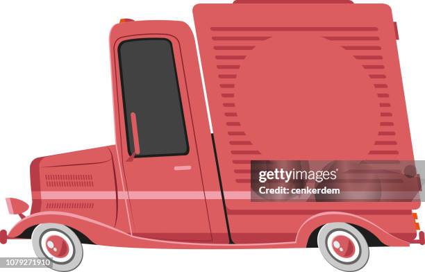 vintage delivery - vintage mail truck stock illustrations