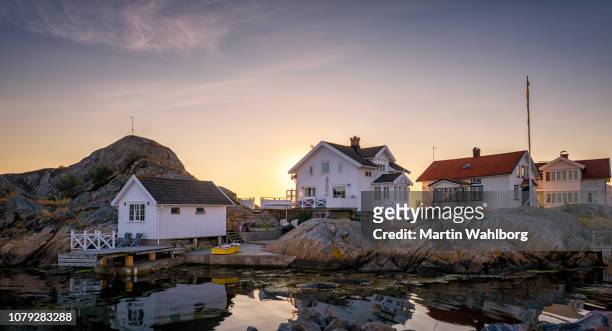 swedish island summer homes - västra götaland county stock pictures, royalty-free photos & images