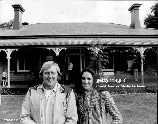 Auction Of John Singletons House at Beecroft.John Singleton and Maggi Eckhardt outside their spectacular House. May 30, 1981. .