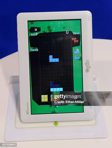 The M7 MultiPAD by Cydle displays the game Tetris at the 2011 International Consumer Electronics Show at the Las Vegas Convention Center January 7,...