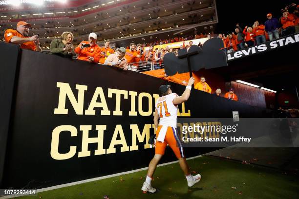 Jack Maddox of the Clemson Tigers walks off the field after his teams 44-16 win over the Alabama Crimson Tide in the CFP National Championship...