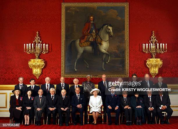 Distinguished royal gathering in central London to mark the centenary of the prestigious Order of Merit, Thursday 31 October 2002 at St James' Palace...