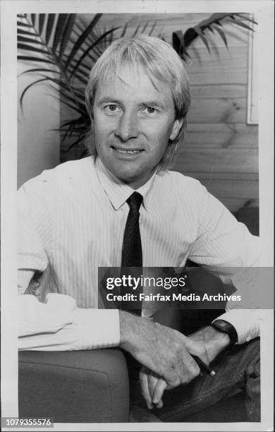 Glenn Wheatley, Managing Director Hoyts Media.General Manager for Radio Station 2MMM relaxes in his office at Bondi Junction. December 18, 1987. .