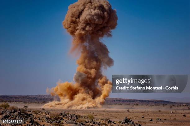 The explosion of 2,485 anti-personnel and anti-tank mines that had been planted by the Moroccan army during the Western Sahara war on January 6, 2019...