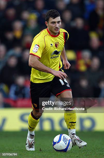 Ross Jenkins of Watford in action during the 3rd round FA Cup Sponsored by E.ON match between Watford and Hartlepool United at Vicarage Road on...