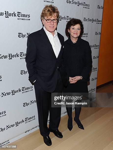 Actor Robert Redford and film and literary critic for The New York Times Janet Maslin attend the 10th Annual New York Times Arts & Leisure Weekend...