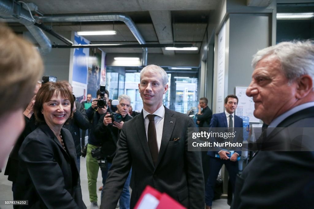 Franck Riester And Bruno Le Maire During A Signin Ceremony