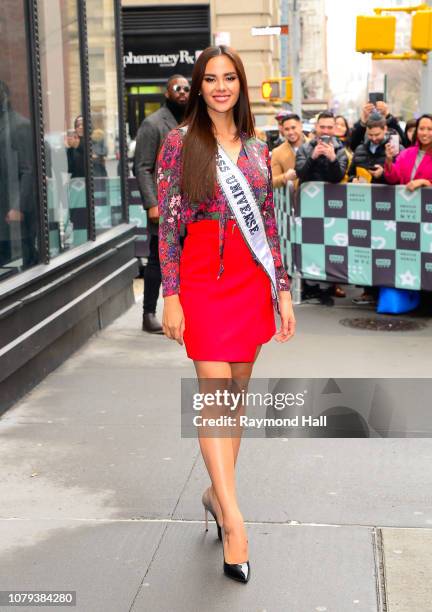 Miss Universe Catriona Gray seen outside Aol Live on January 8, 2019 in New York City.