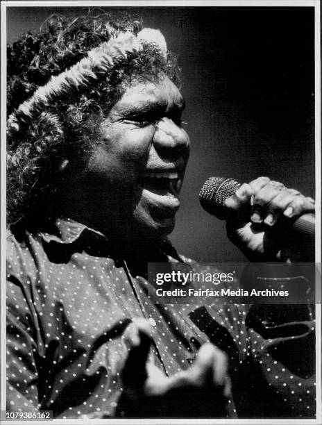 Yothu Yindi. Lead singer Mandawuy Yunupingu performing at the Big Day Out. January 25, 1992. .