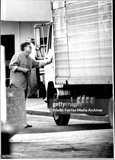 Removal Truck at 31 Dixon St, Chinatown where there is an alleged elegal Gambling Casino being moved.Bruce Galea, Casino operator pays the...