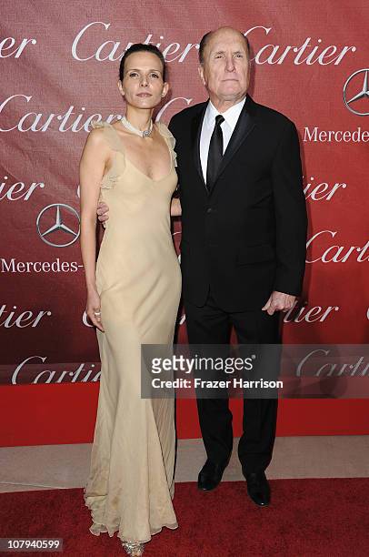 Actor Robert Duvall and wife Luciana Pedraza arrive at the 2011 Palm Springs International Film Festival Awards Gala at the Palm Springs Convention...